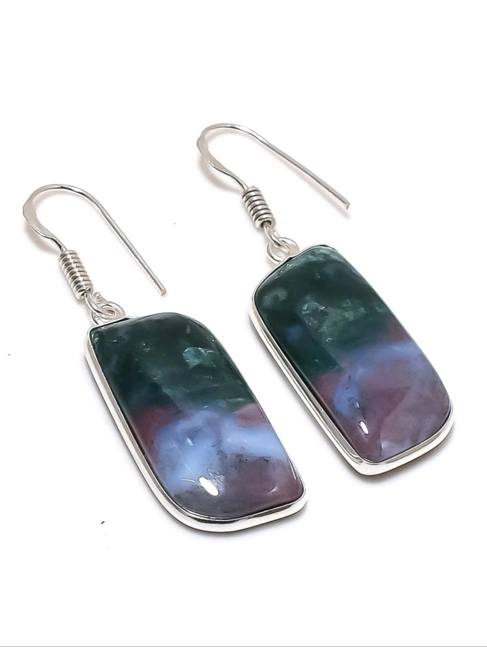 Bloodstone Gemstone Jewelry 925 Sterling Silver Handmade Drop Dangle Earrings